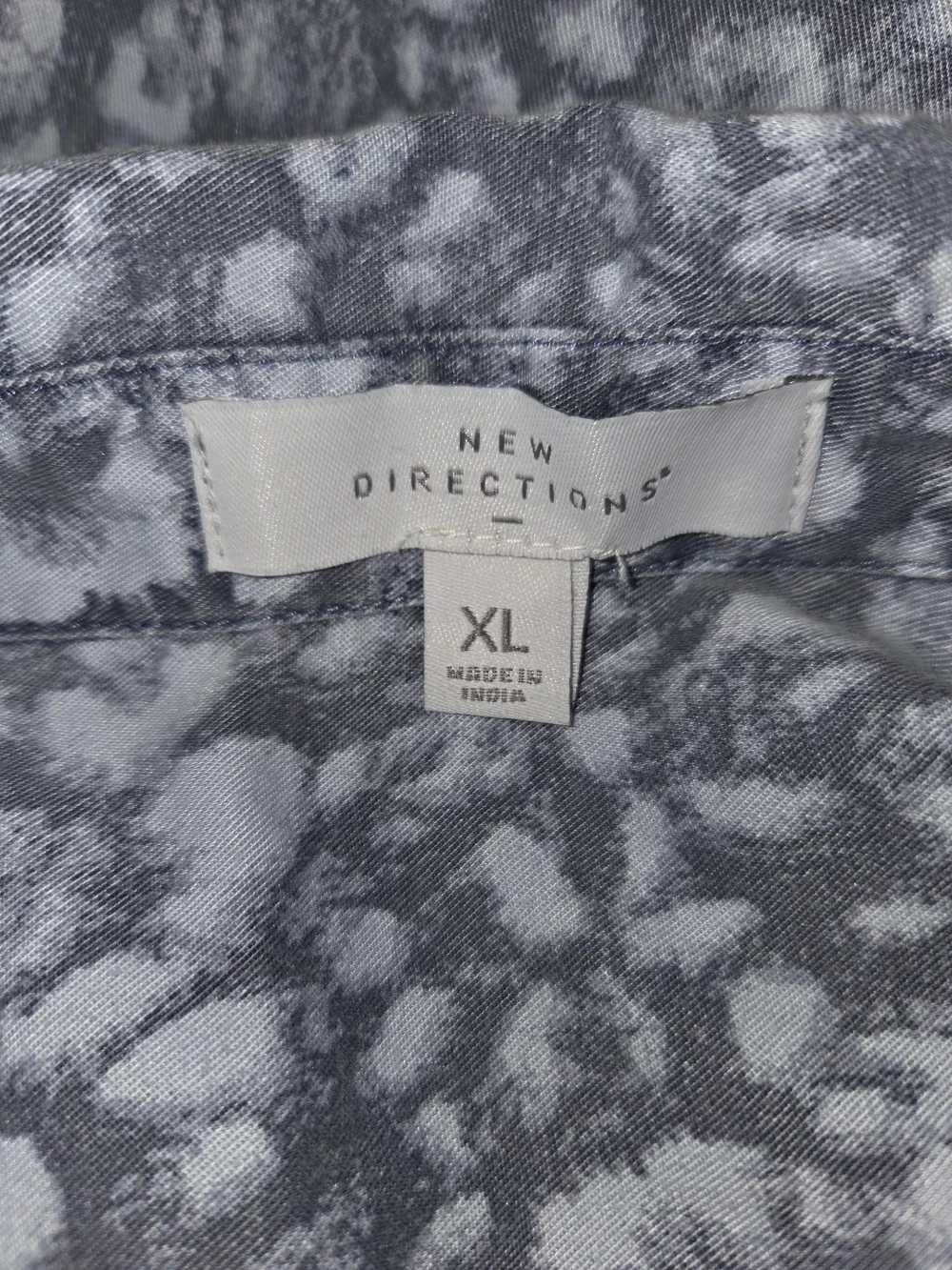 new directions Blue and White Printed‎ Button-Down Shirt